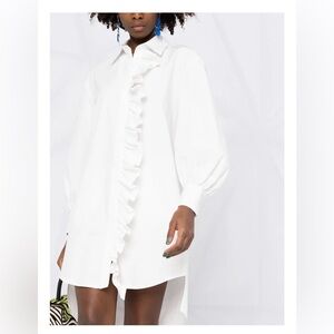 MSGM ruffle detail shirt dress IT 40